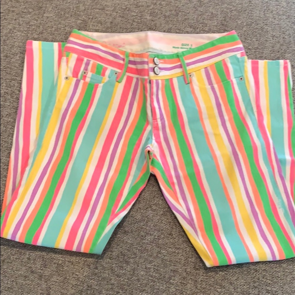 Lilly Pulitzer Candy Striped Jeans - Picture 2 of 8